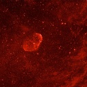 The Crescent Nebula<br />Image by Rob Lancaster using Ekos/KStars bleeding running on a Raspberry Pi 3 with Ubuntu MATE.  Taken on a Losmandy G11 mount with an SBIG 8300M camera in the Light Polluted area of Wilmington/Philadelphia.  Comprised of 10 Ha images with all exposures 5 minutes.  Processed in PixInsight and Aperture.  Artificially colored red due to monochrome images.