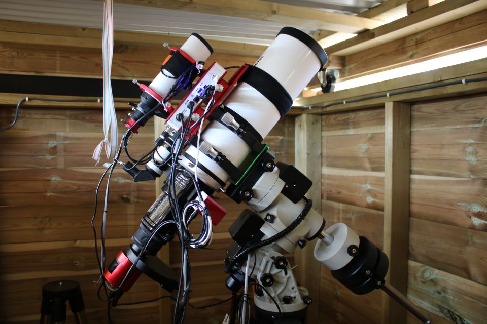 iOptron iEQ45PRO, Skywatcher ESPRIT 100, Sesto Senso Focuser,  PrimaLuceLab 50 mm guide scope with QHY5L-II camera,   ZWO-ASI1600MM camera, PrimaLuceLab Eagle computer